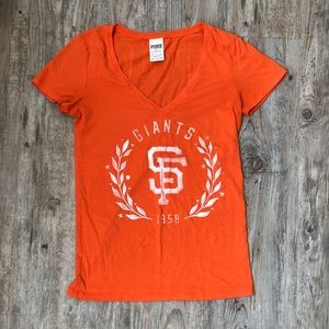 Victoria secret Pink orange SF Giants top xs